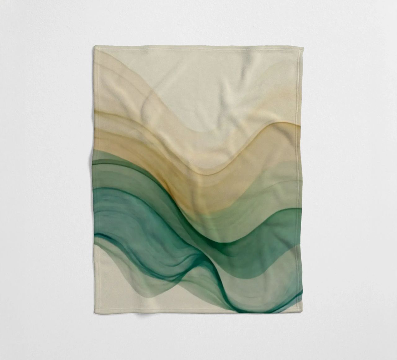 Elegant abstract waves in soft tones create a calming art fleece blanket by DesignDoodle