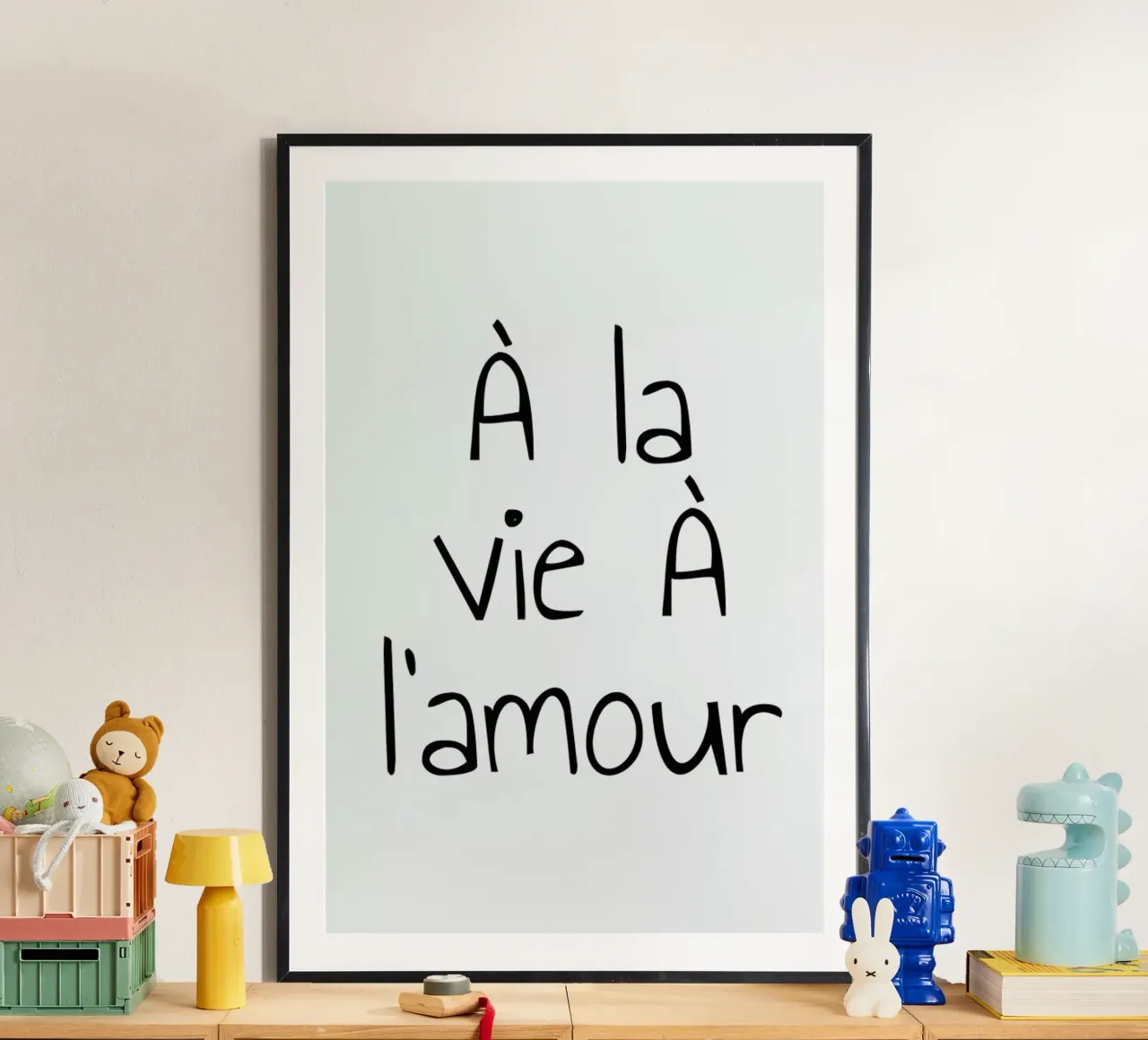 À l'amour poster con telaio in alluminio da typed