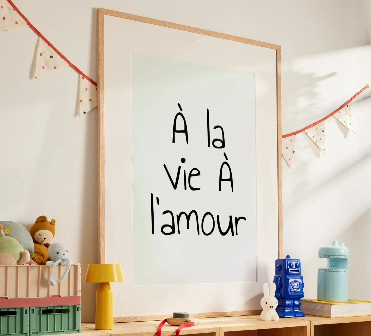 À l'amour poster con telaio in alluminio da typed