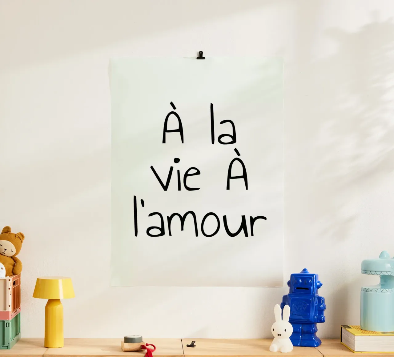 À l'amour poster con telaio in alluminio da typed
