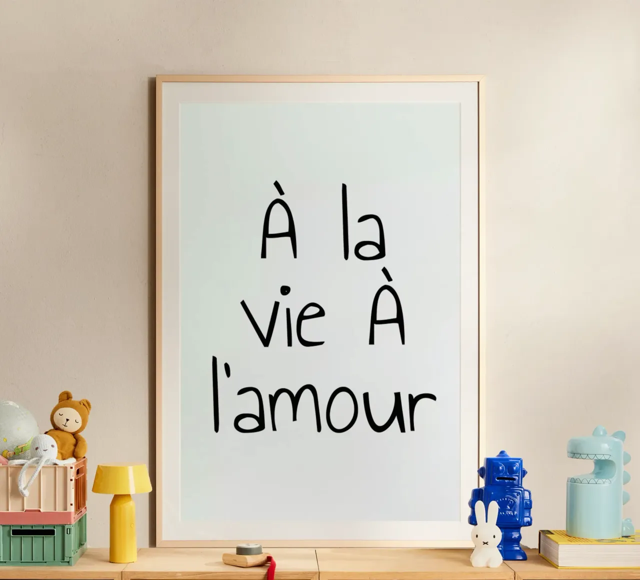 À l'amour poster con telaio in alluminio da typed