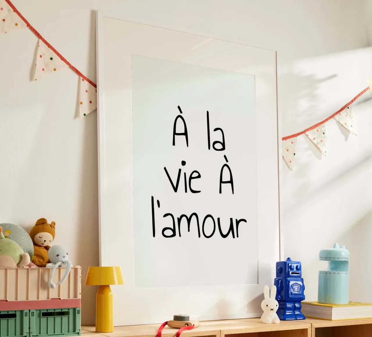 À l'amour poster con telaio in alluminio da typed