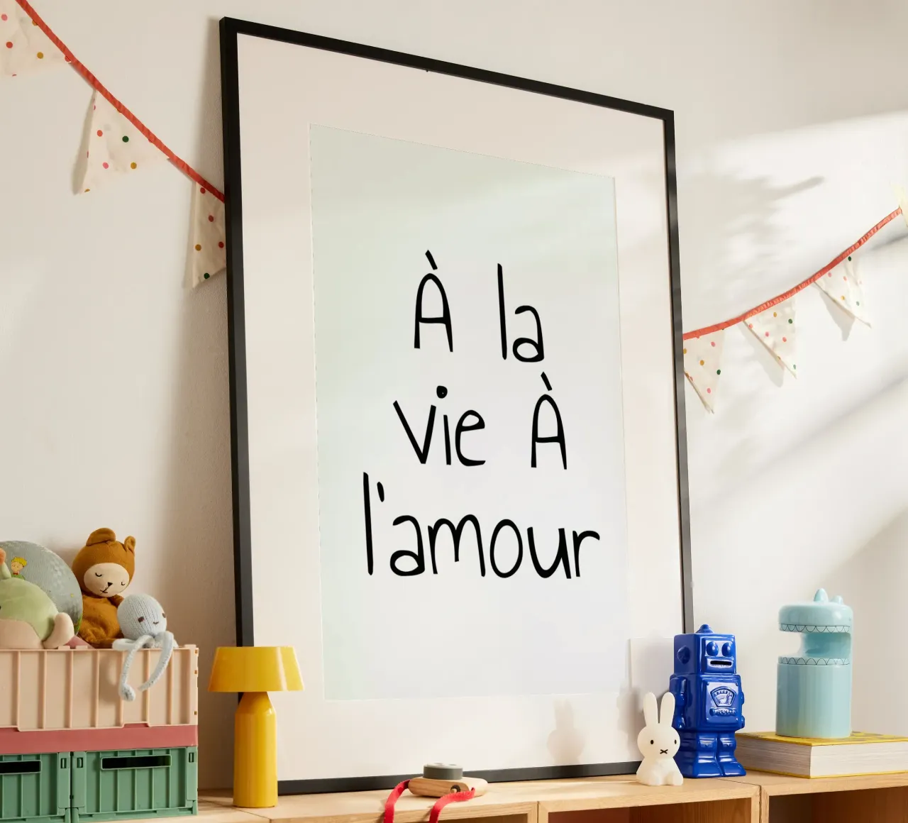 À l'amour poster con telaio in alluminio da typed