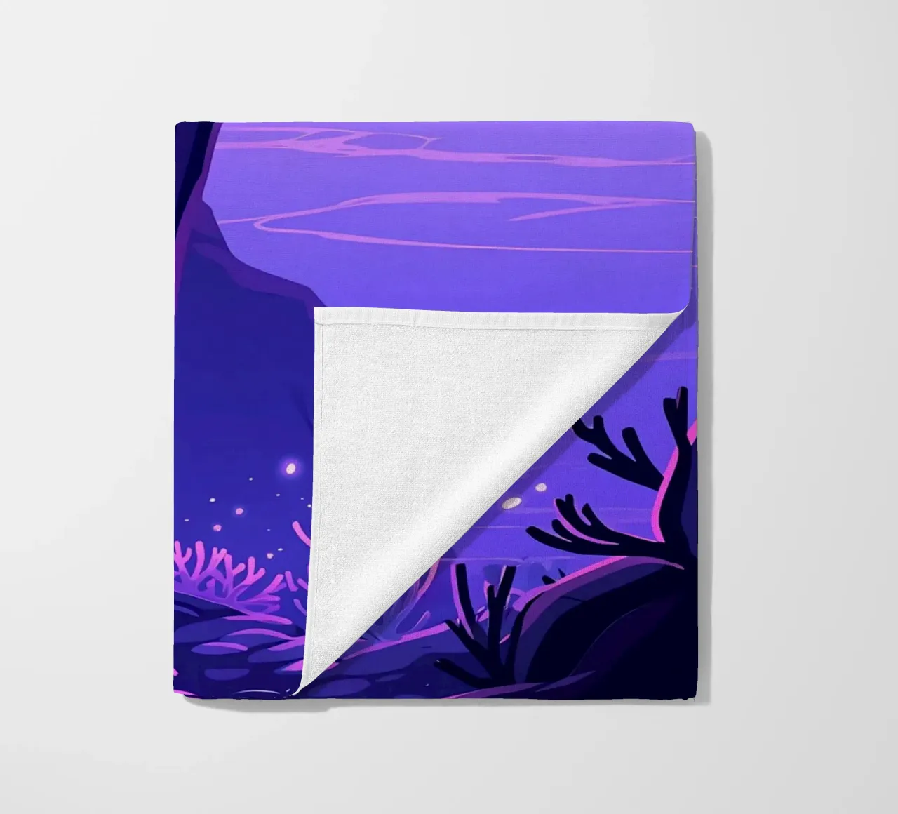 A Person Standing At Ocean Cliff In Evening Sky Lofi Art beach towel by LoFi Gallery