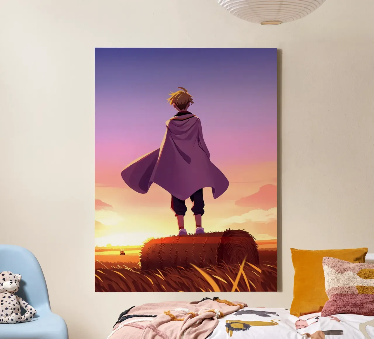A Person Standing In Fields Alone Lofi Art canvas by LoFi Gallery