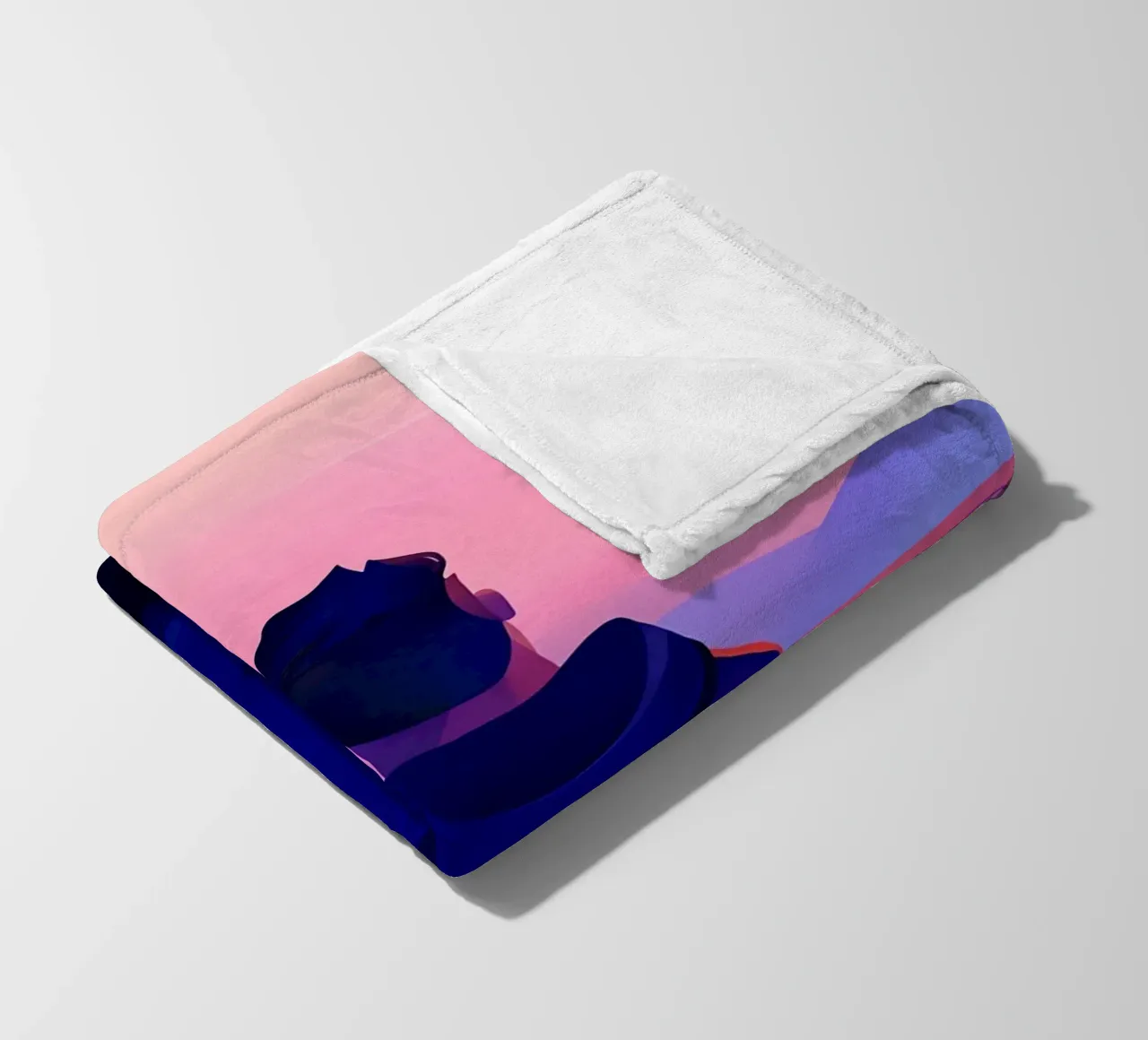 Een persoon in de buurt van een vijver in de avond zonsondergang Lofi Art fleecedeken van LoFi Gallery