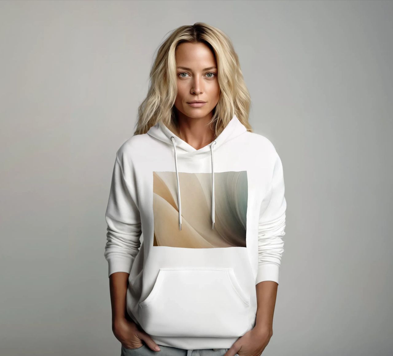 Smooth flowing abstract pattern creating a tranquil art hoodie by DesignDoodle