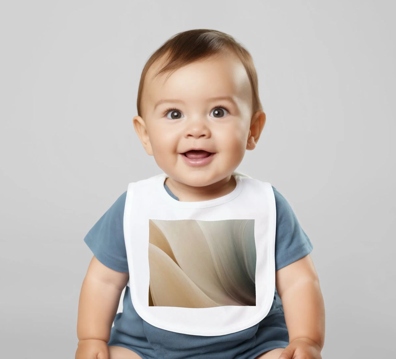 Smooth flowing abstract pattern creating a tranquil art baby bib by DesignDoodle