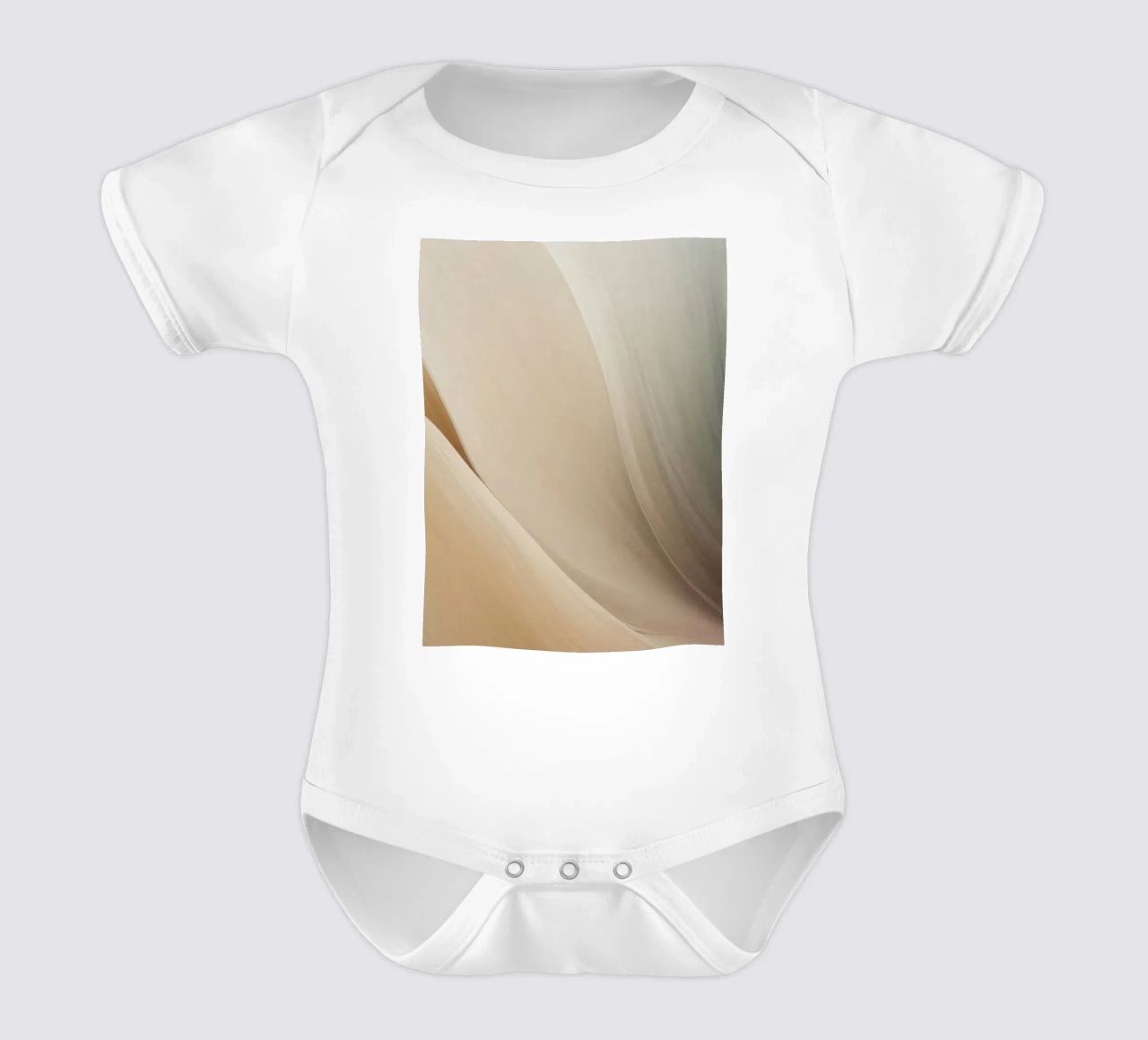 Smooth flowing abstract pattern creating a tranquil art short-sleeve baby romper by DesignDoodle