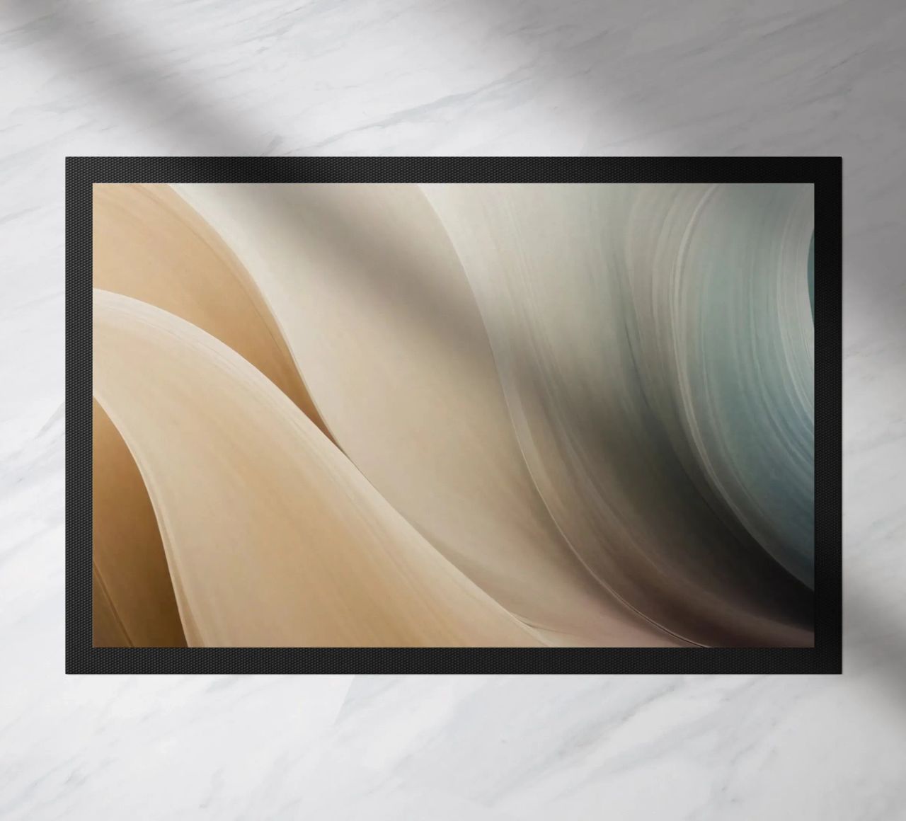 Smooth flowing abstract pattern creating a tranquil art doormat by DesignDoodle