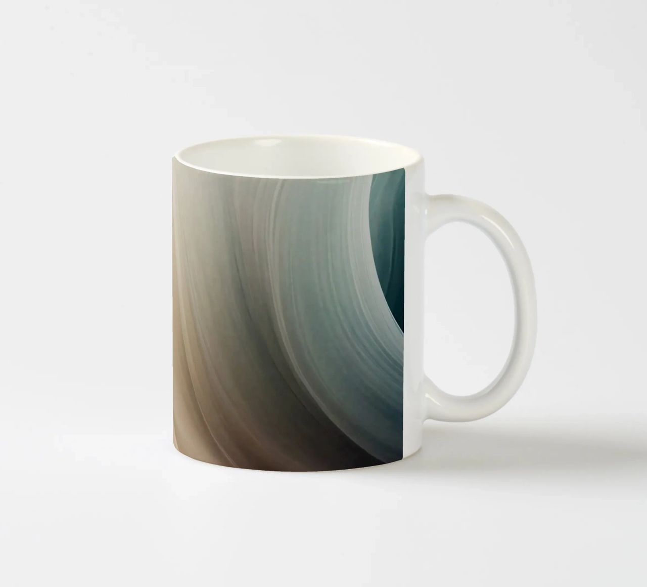 Smooth flowing abstract pattern creating a tranquil art ceramic mug by DesignDoodle