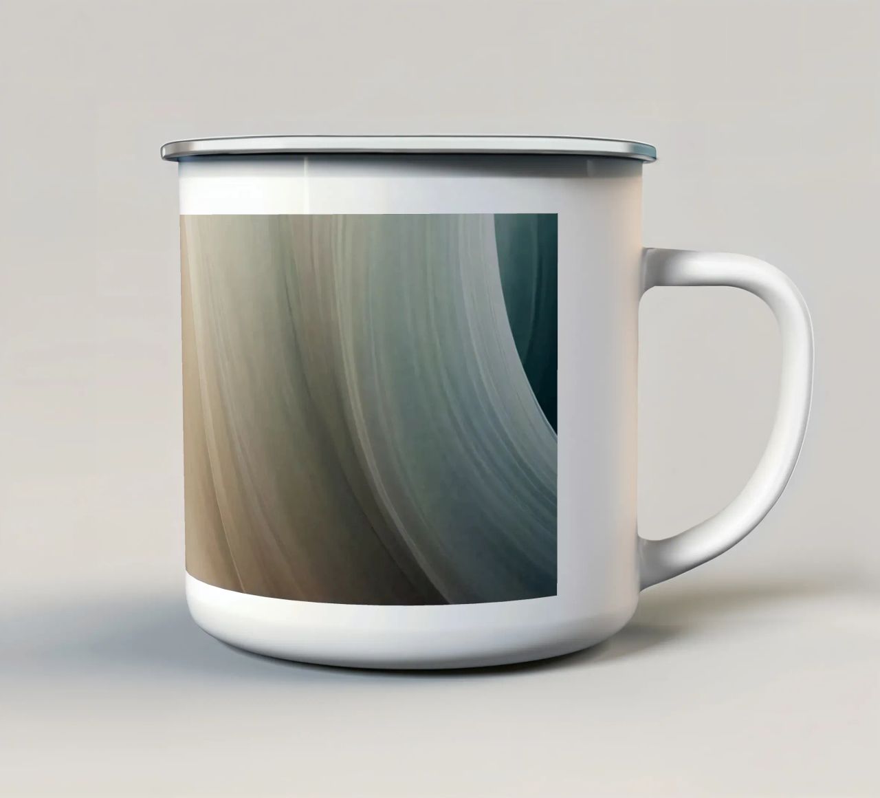 Smooth flowing abstract pattern creating a tranquil art enamel mug by DesignDoodle