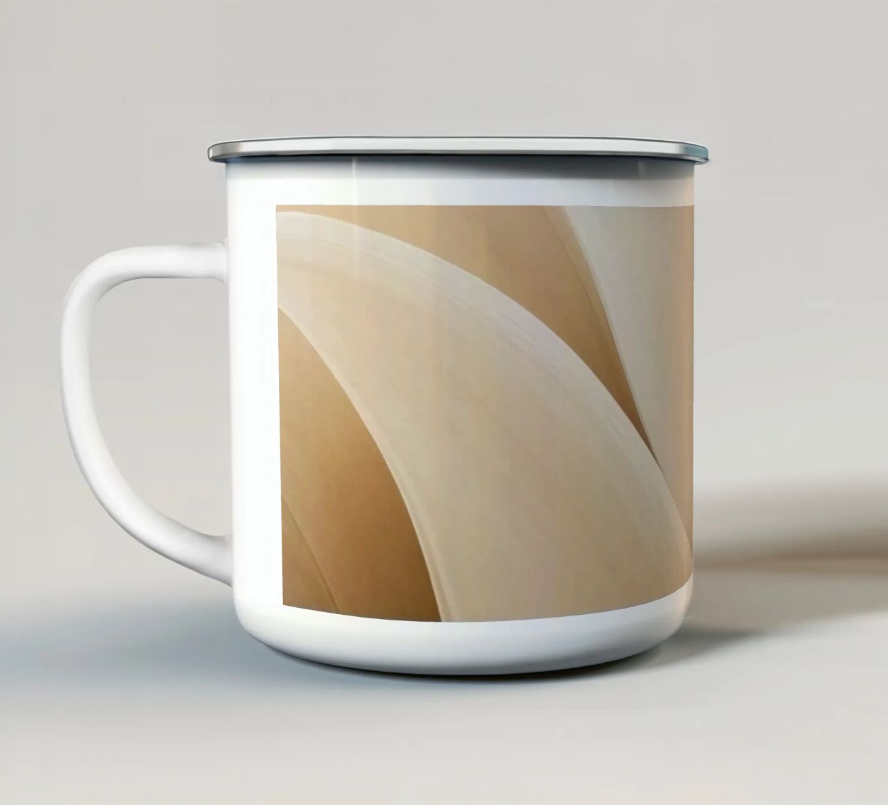 Smooth flowing abstract pattern creating a tranquil art enamel mug by DesignDoodle