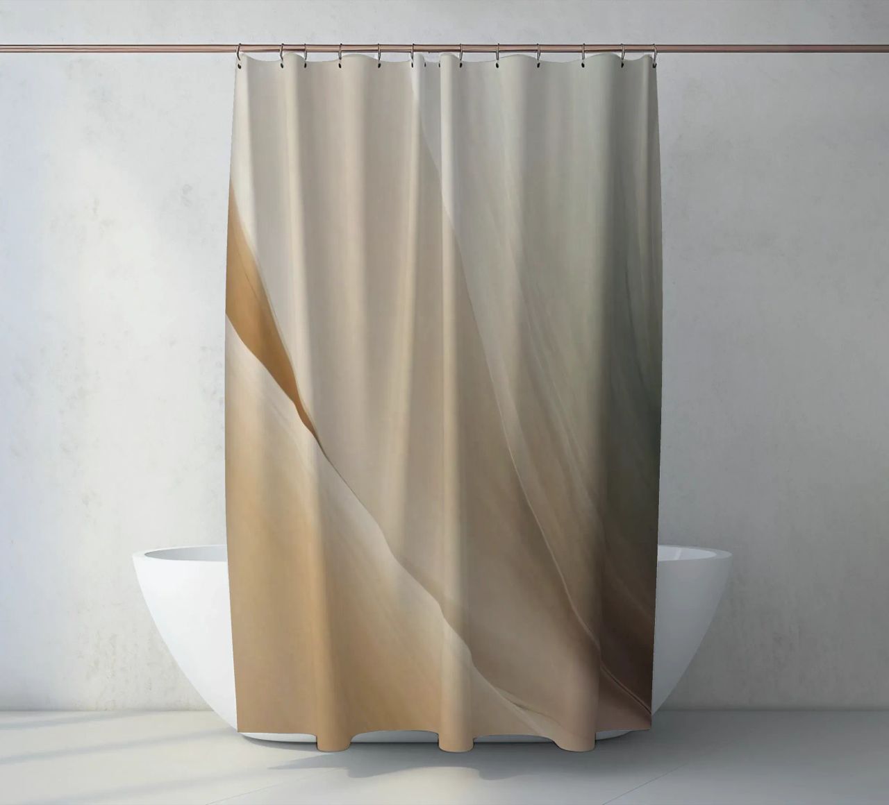 Smooth flowing abstract pattern creating a tranquil art shower curtain by DesignDoodle