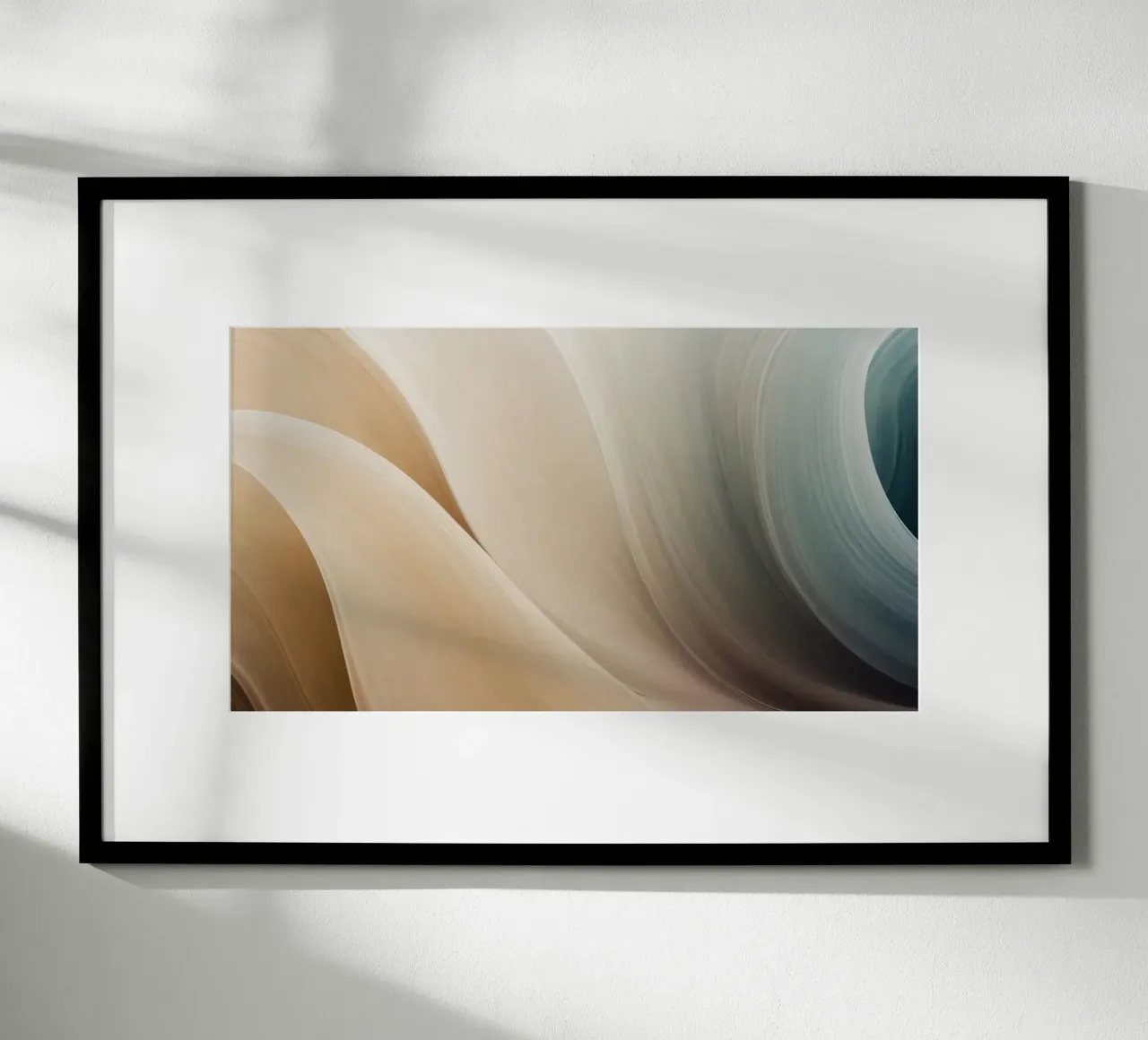 Smooth flowing abstract pattern creating a tranquil art poster with aluminum frame by DesignDoodle