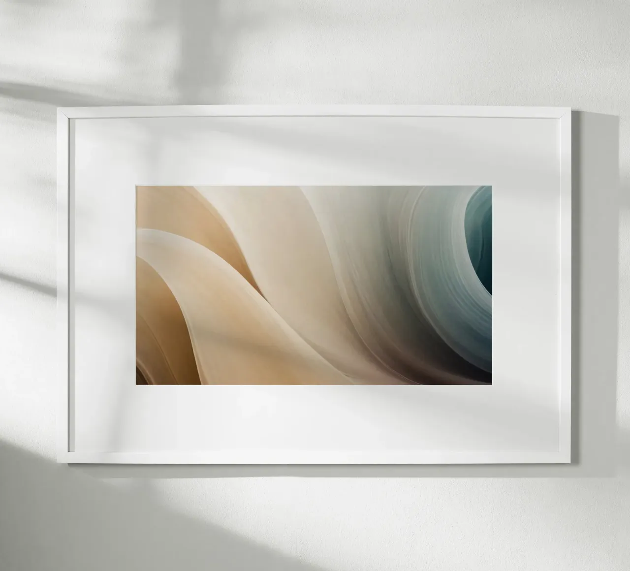 Smooth flowing abstract pattern creating a tranquil art poster with aluminum frame by DesignDoodle