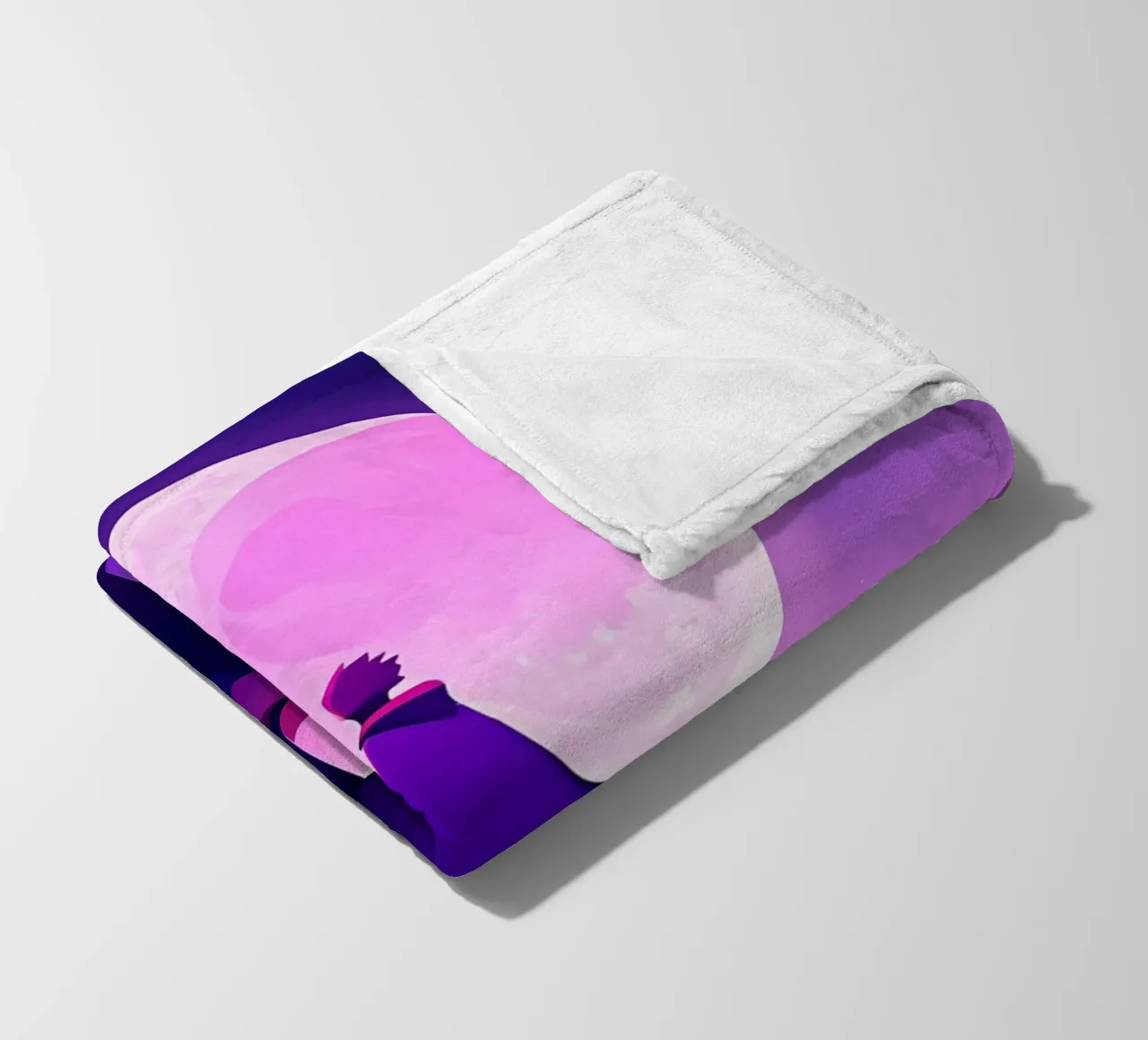 A Boy Standing At Cliff Looking AT Full Moon Lofi Art fleece blanket by LoFi Gallery