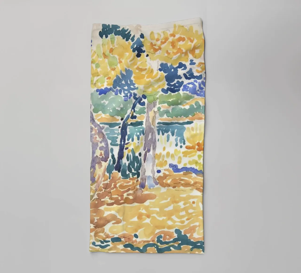 Henri-Edmond Cross - "Pines on the Coastline" (1890s-1900s) Handtuch von Venus Art