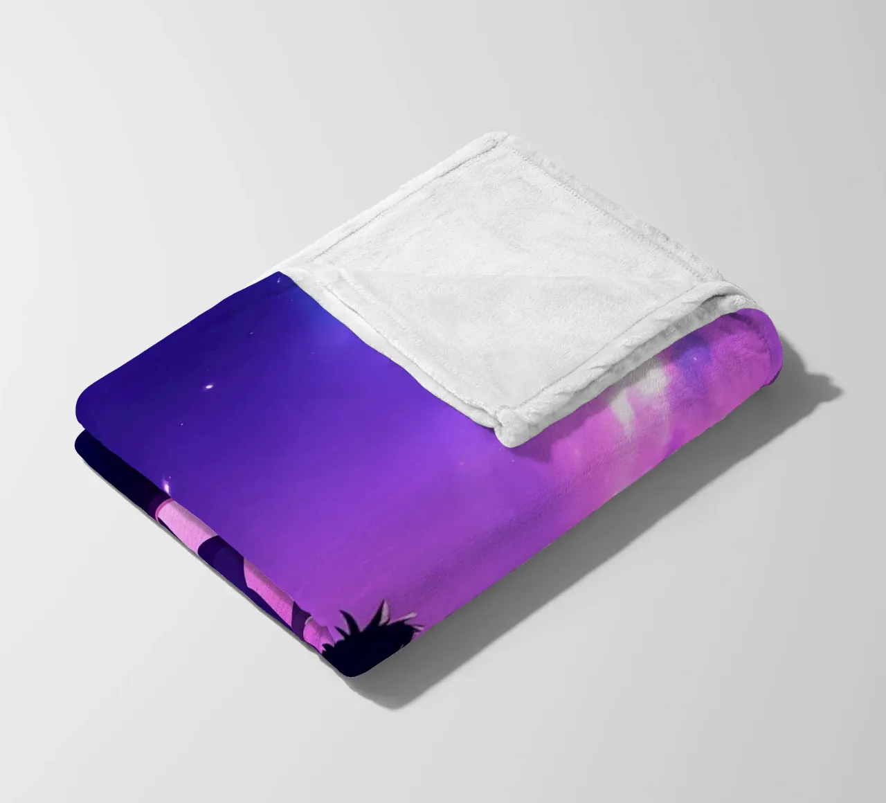 Una ragazza in piedi e guardando il cielo notturno Lofi Art coperta in pile da LoFi Gallery
