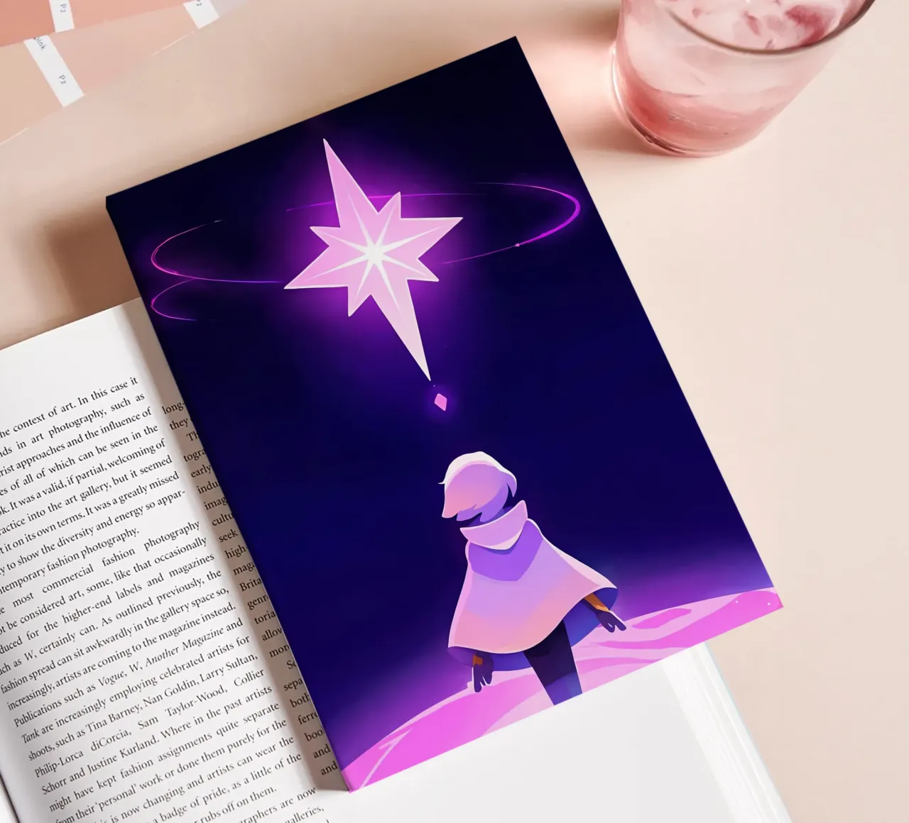A Person Looking At The Brightest Star In Sky Lofi Art notebook by LoFi Gallery