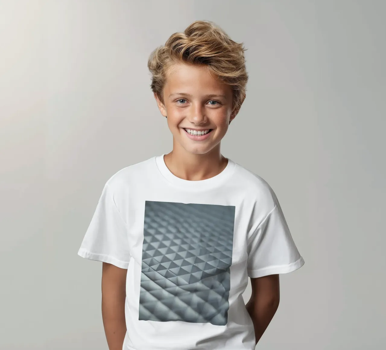 Unique textured abstract background showcasing kids t-shirt by DesignDoodle