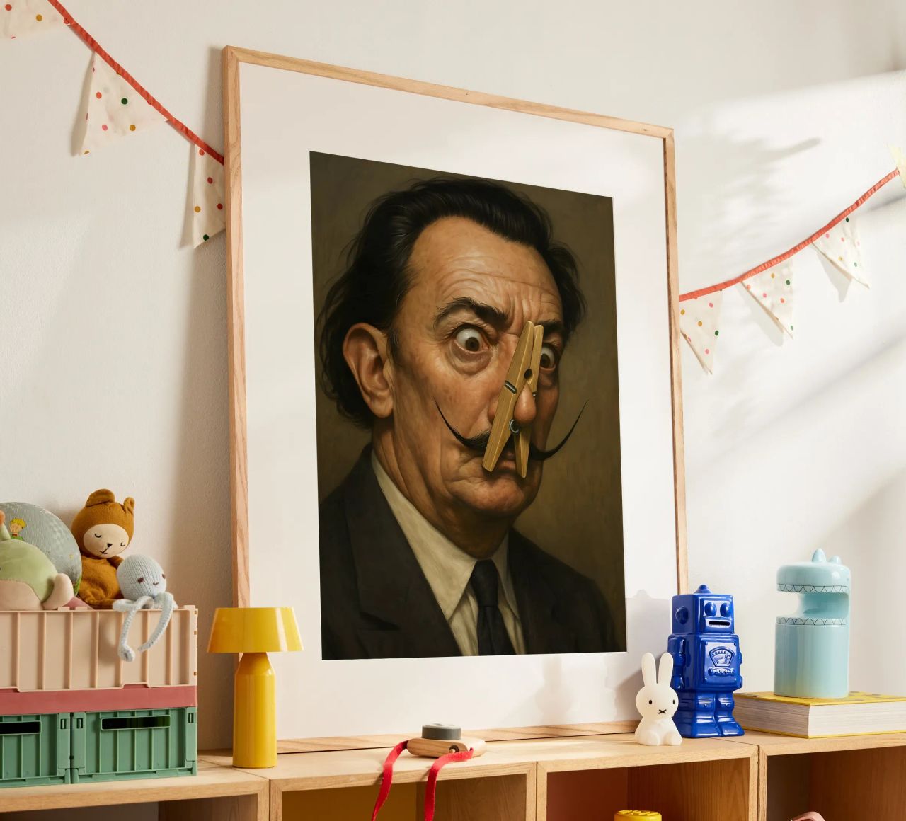 SALVADOR DALI DRÔLE SALLE DE BAIN TOILETTE PORTRAIT poster de ARTOMATIC