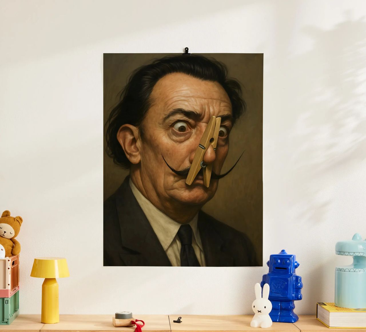 SALVADOR DALI DRÔLE SALLE DE BAIN TOILETTE PORTRAIT poster de ARTOMATIC