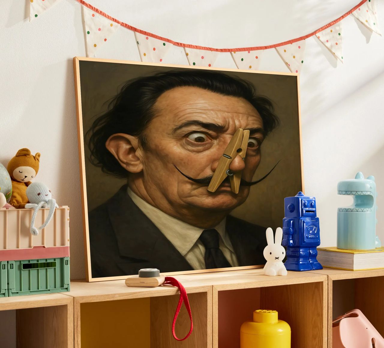 SALVADOR DALI DRÔLE SALLE DE BAIN TOILETTE PORTRAIT poster de ARTOMATIC