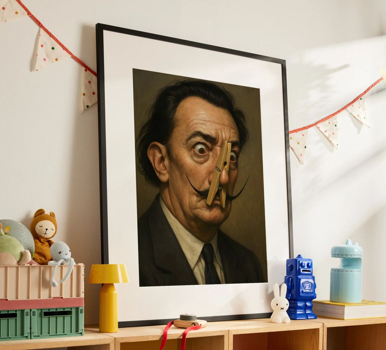 SALVADOR DALI DRÔLE SALLE DE BAIN TOILETTE PORTRAIT poster de ARTOMATIC