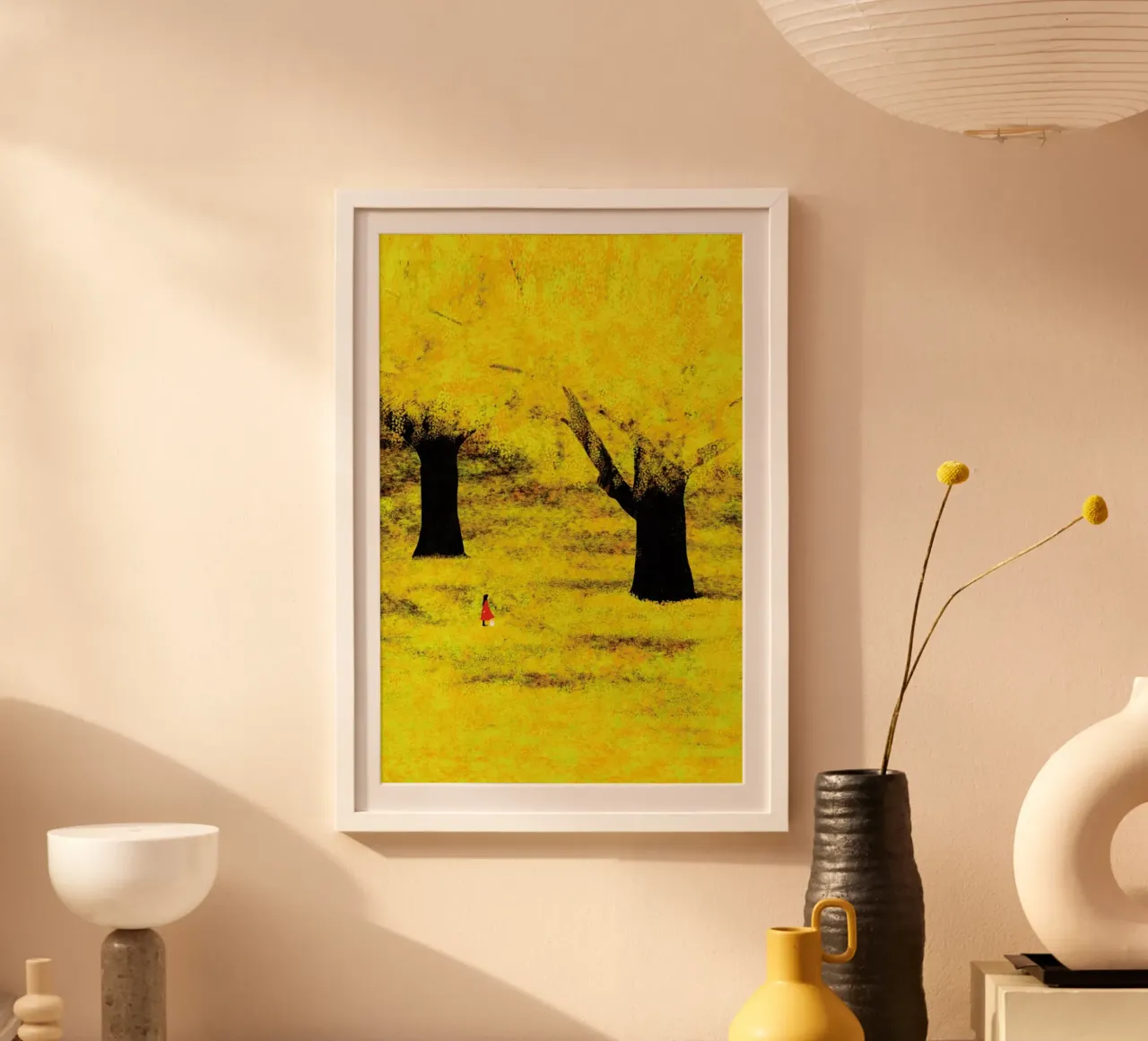 Golden Leaves poster con telaio in alluminio da Duong Tu Tran