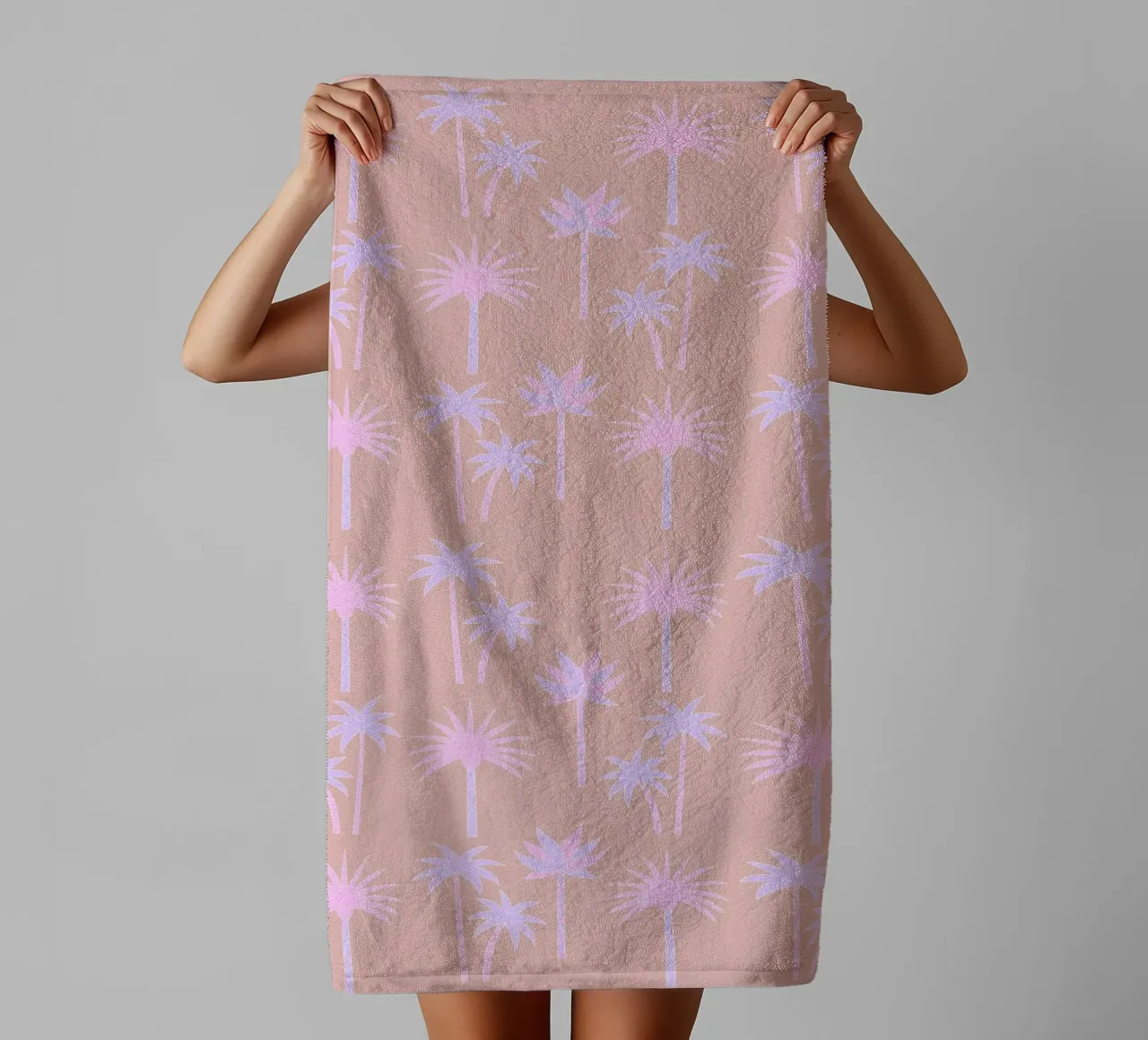 Palm Trees Neutral & Pastel towel by SilverPegasus