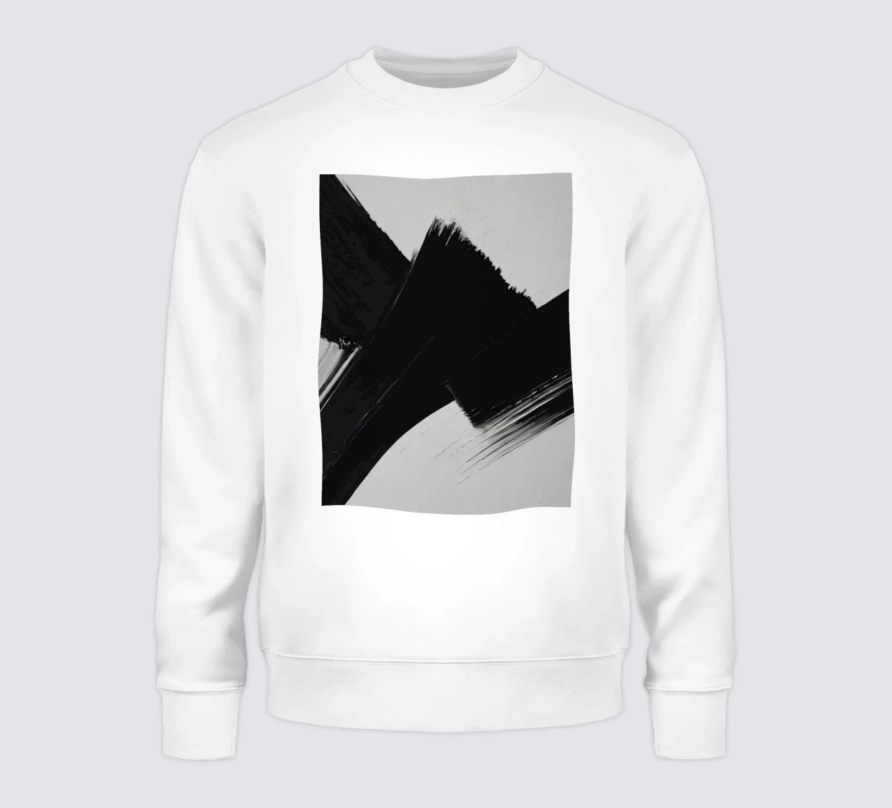 Abstrakte schwarze und weiße Pinselstriche, die eine dynamische Bewegung erzeugen Sweatshirt von DesignDoodle