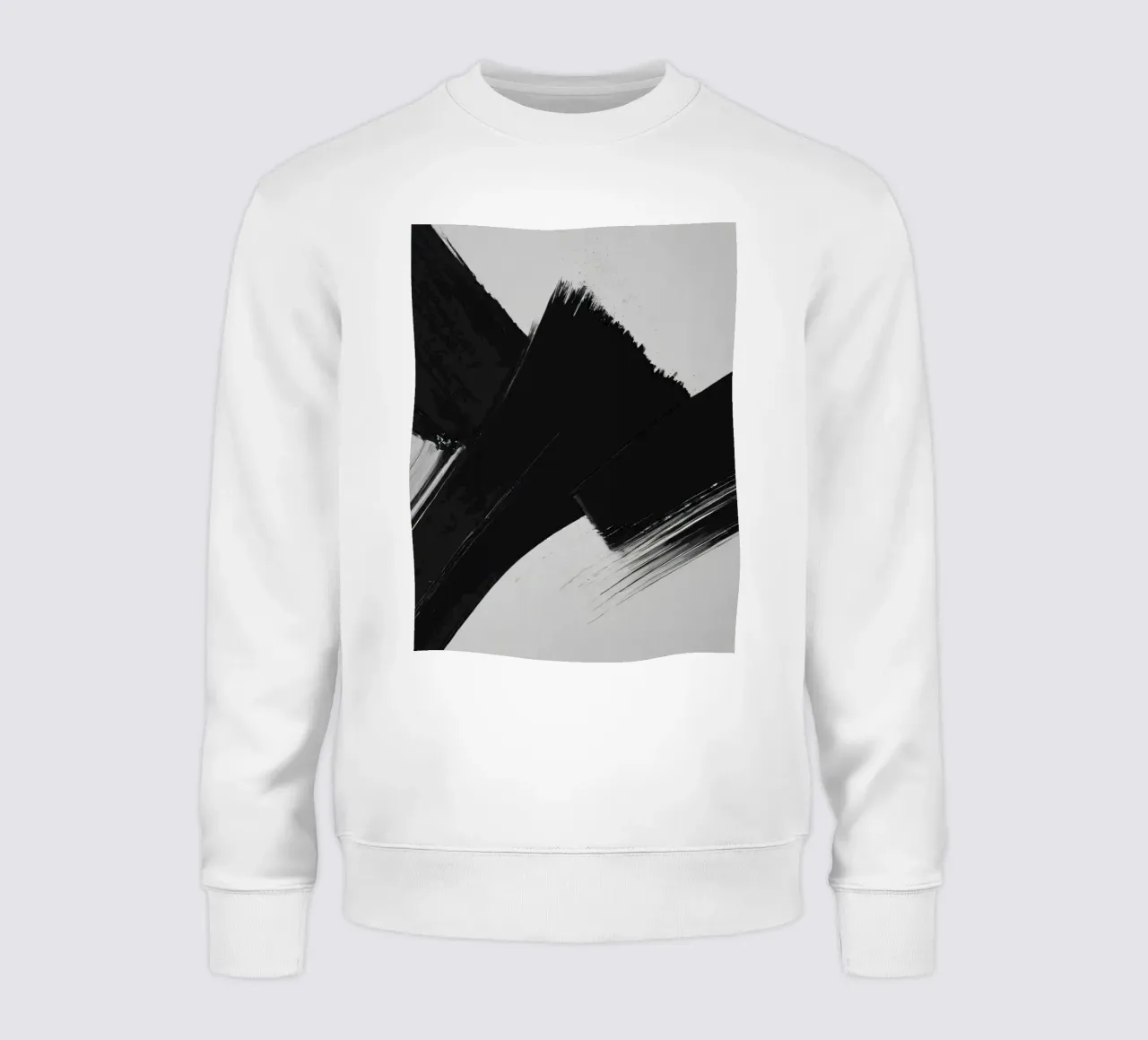 Abstract black and white brush strokes creating dynamic move sweatshirt by DesignDoodle