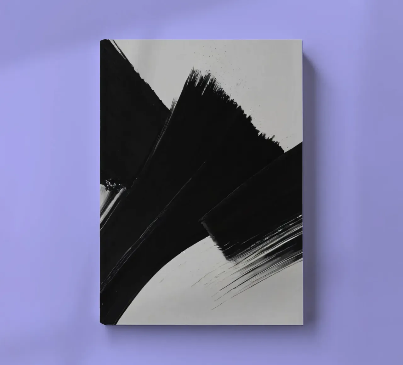 Abstract black and white brush strokes creating dynamic move notebook by DesignDoodle