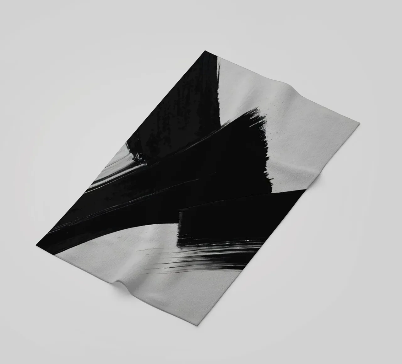 Abstract black and white brush strokes creating dynamic move beach towel by DesignDoodle