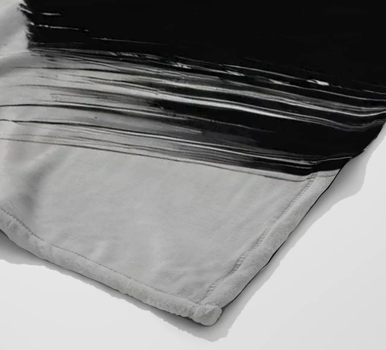 Abstract black and white brush strokes creating dynamic move fleece blanket by DesignDoodle