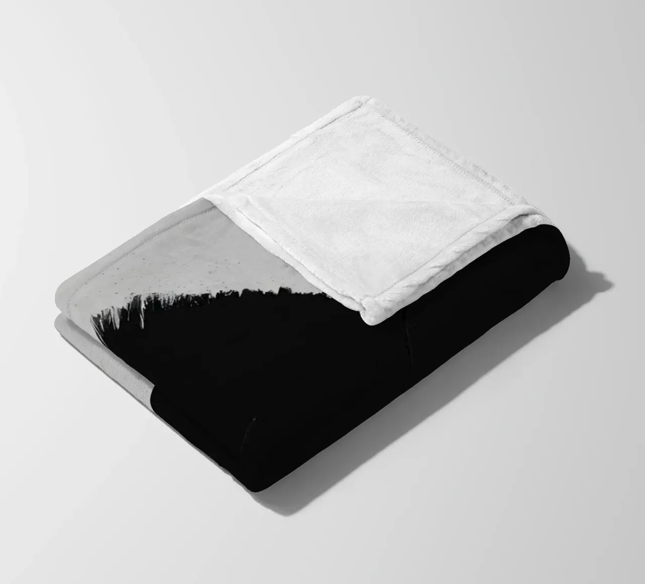 Abstract black and white brush strokes creating dynamic move fleece blanket by DesignDoodle