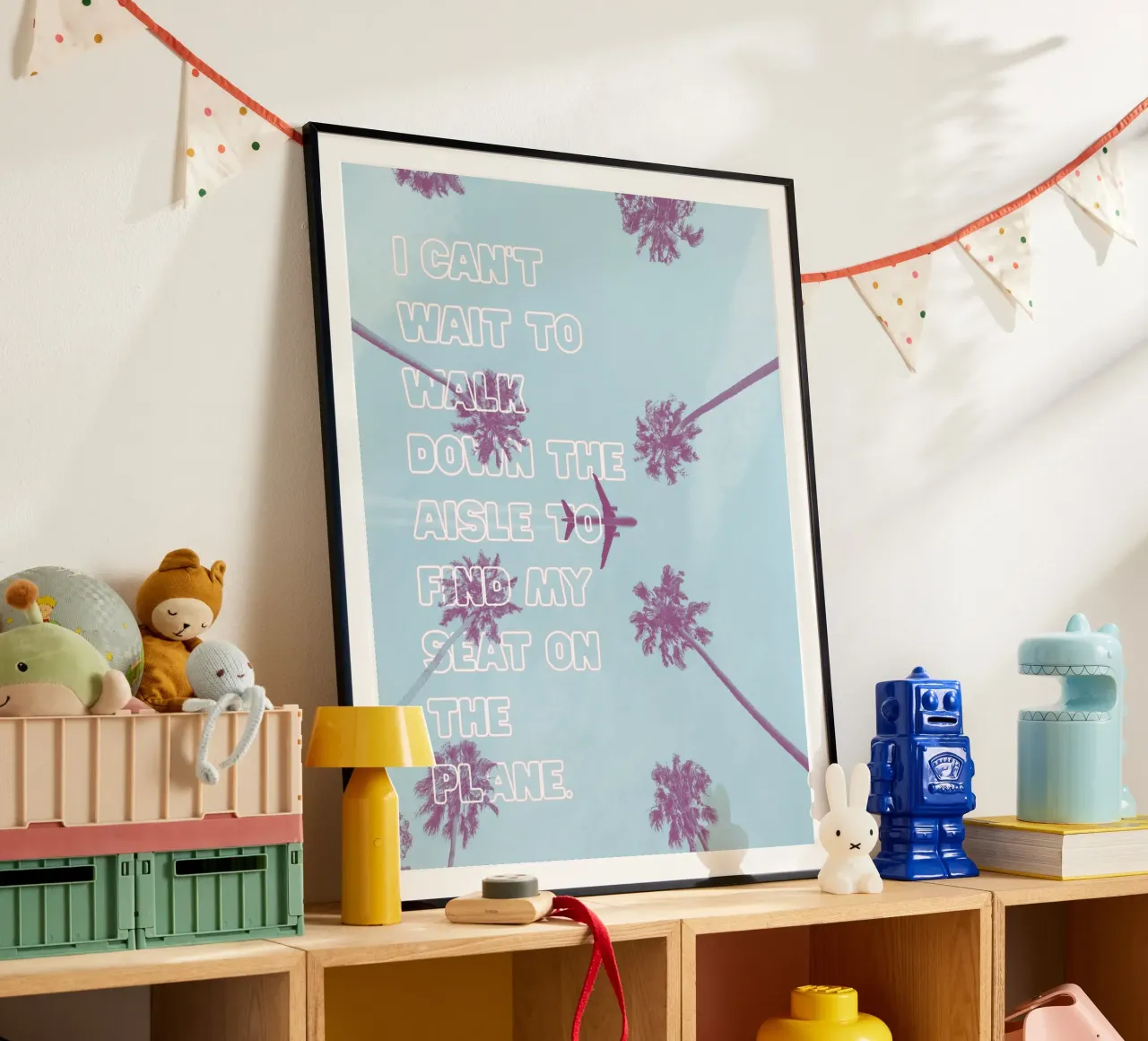 LUSTIGES REISE POSTER – “I can't wait…“ poster con telaio in plastica da Einfach Uebel