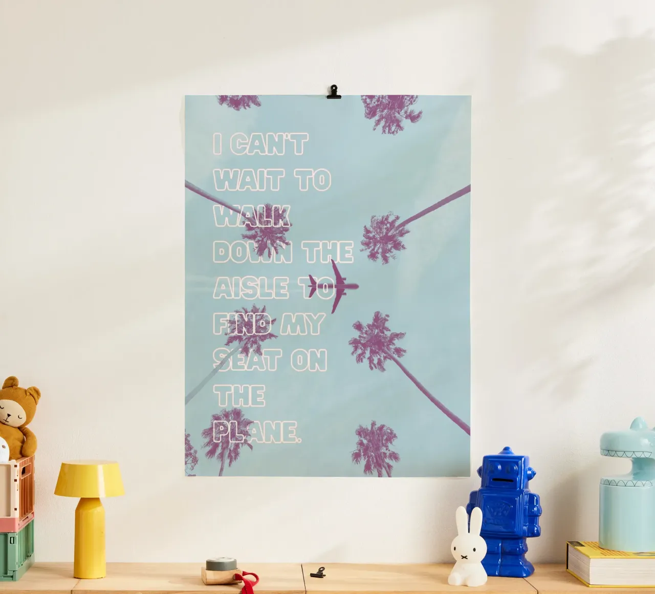 LUSTIGES REISE POSTER – “I can't wait…“ poster con telaio in plastica da Einfach Uebel