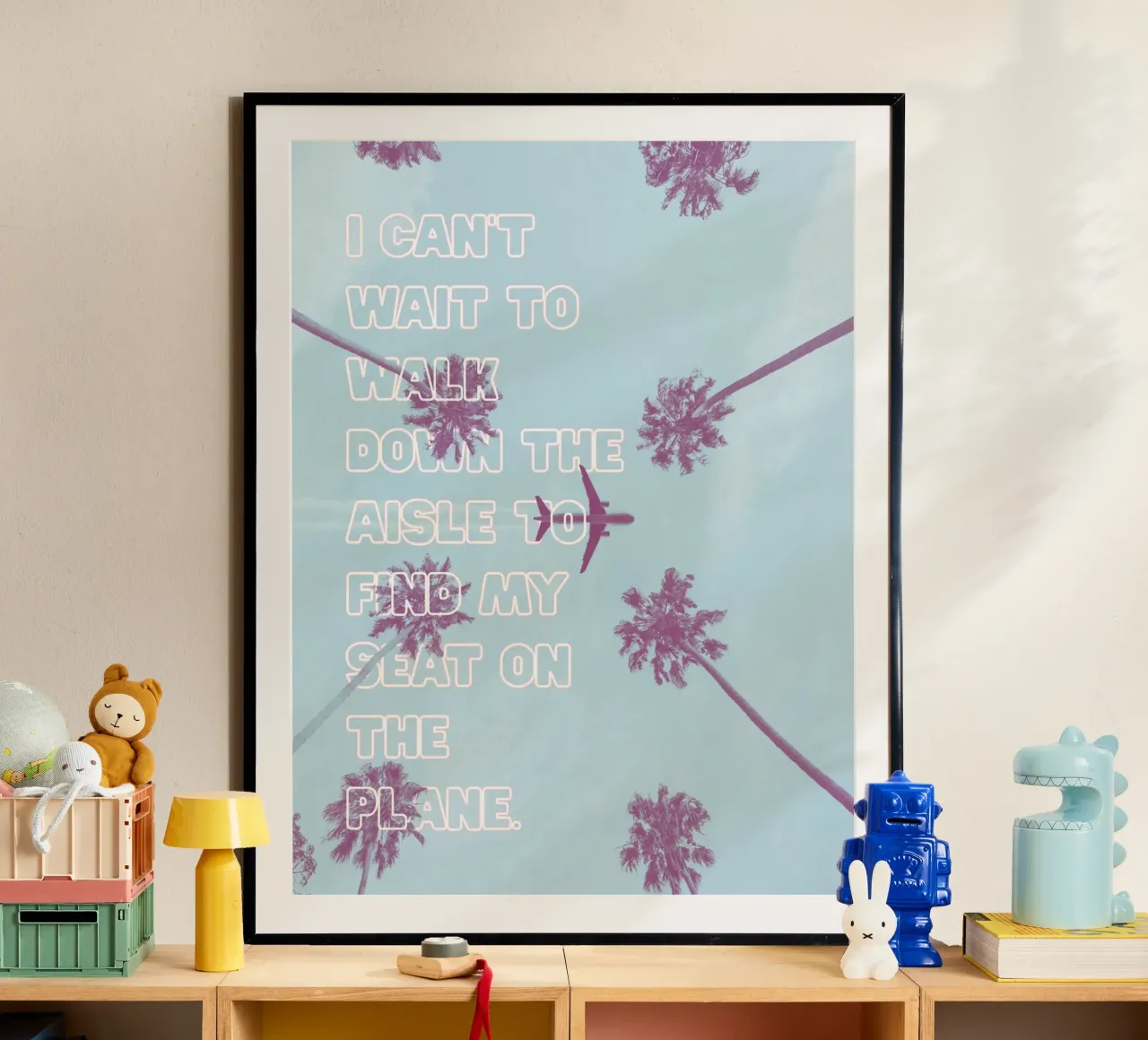 LUSTIGES REISE POSTER – “I can't wait…“ poster con telaio in plastica da Einfach Uebel