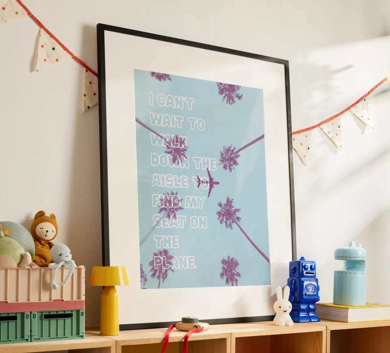 LUSTIGES REISE POSTER – “I can't wait…“ poster con telaio in plastica da Einfach Uebel
