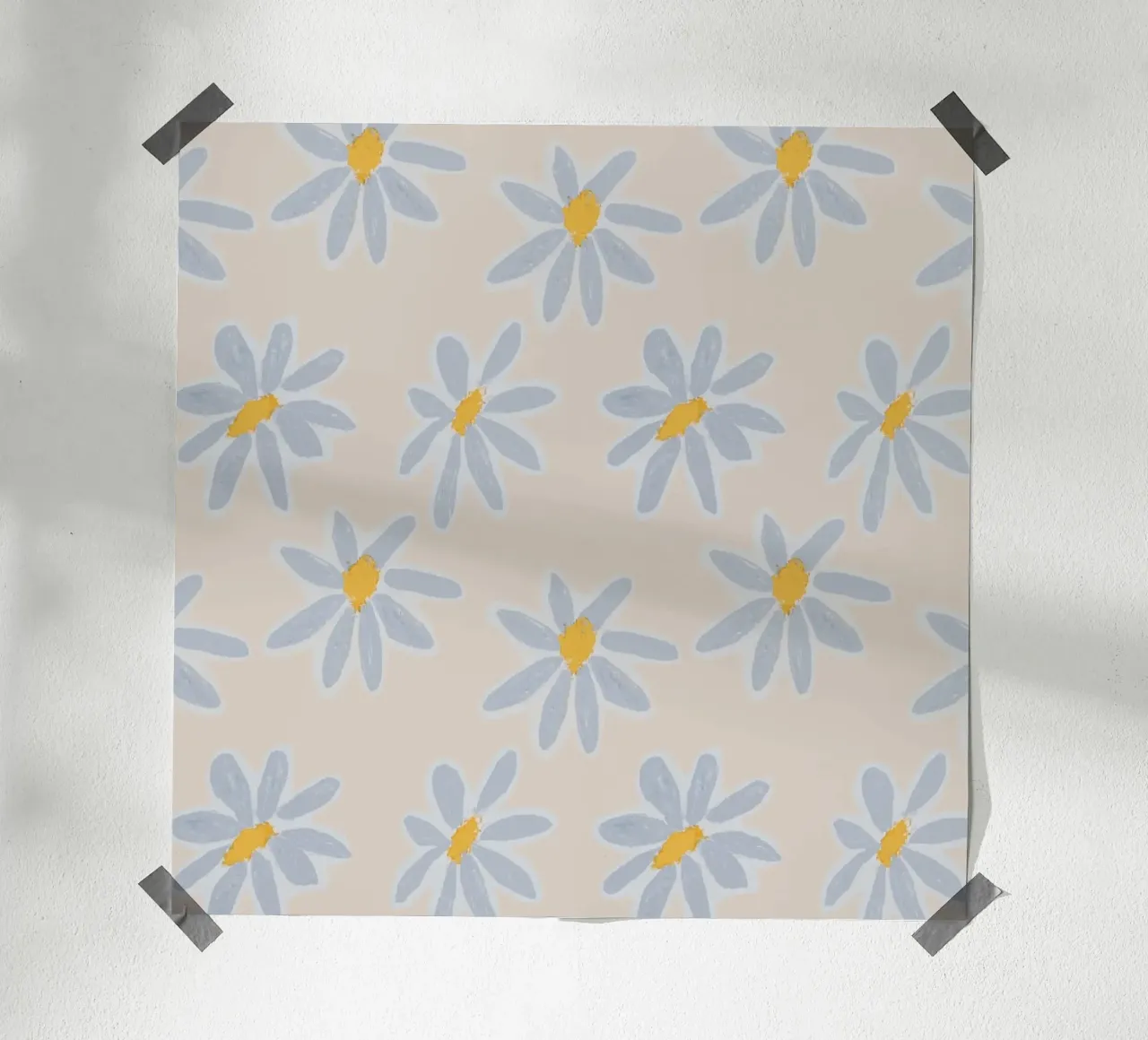Flowers pastell poster with plastic frame by Miriam Dück Pattern Design & Art