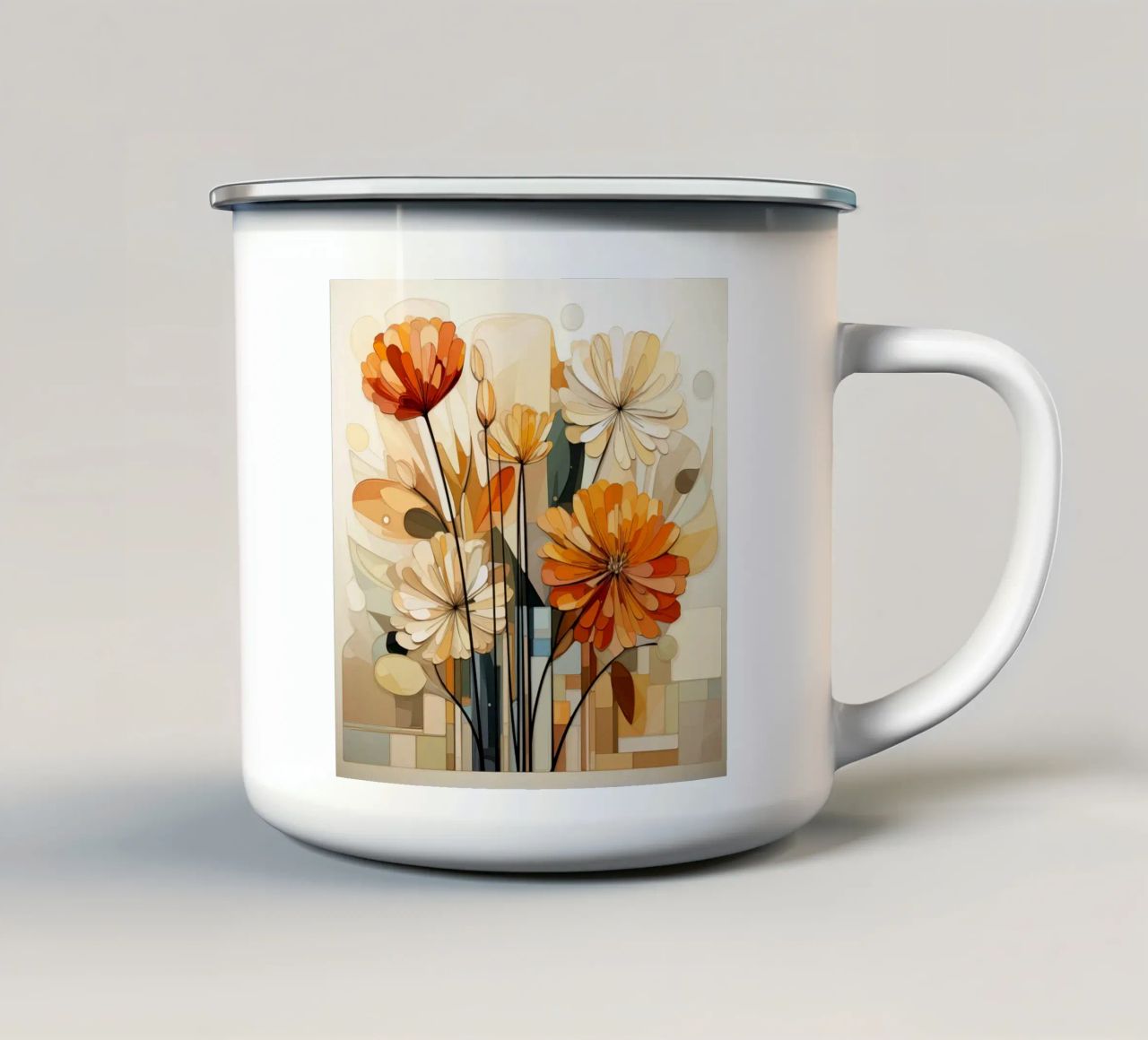 Fiori astratti tazza in smalto da Imagine