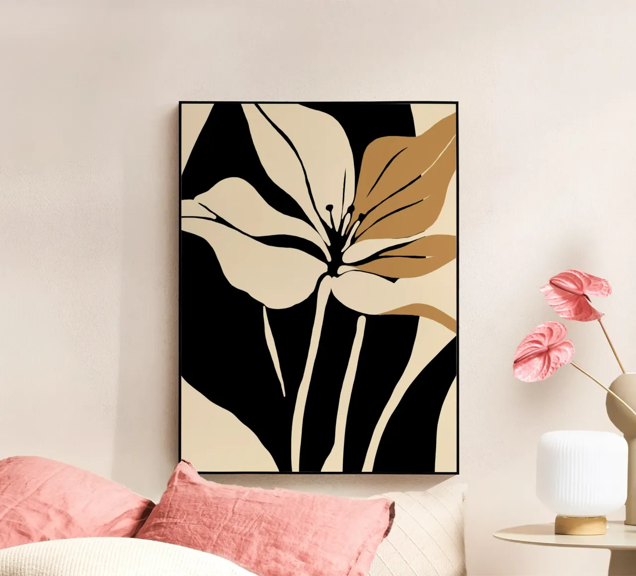 Nero e beige floreale plexiglass da Little Dean