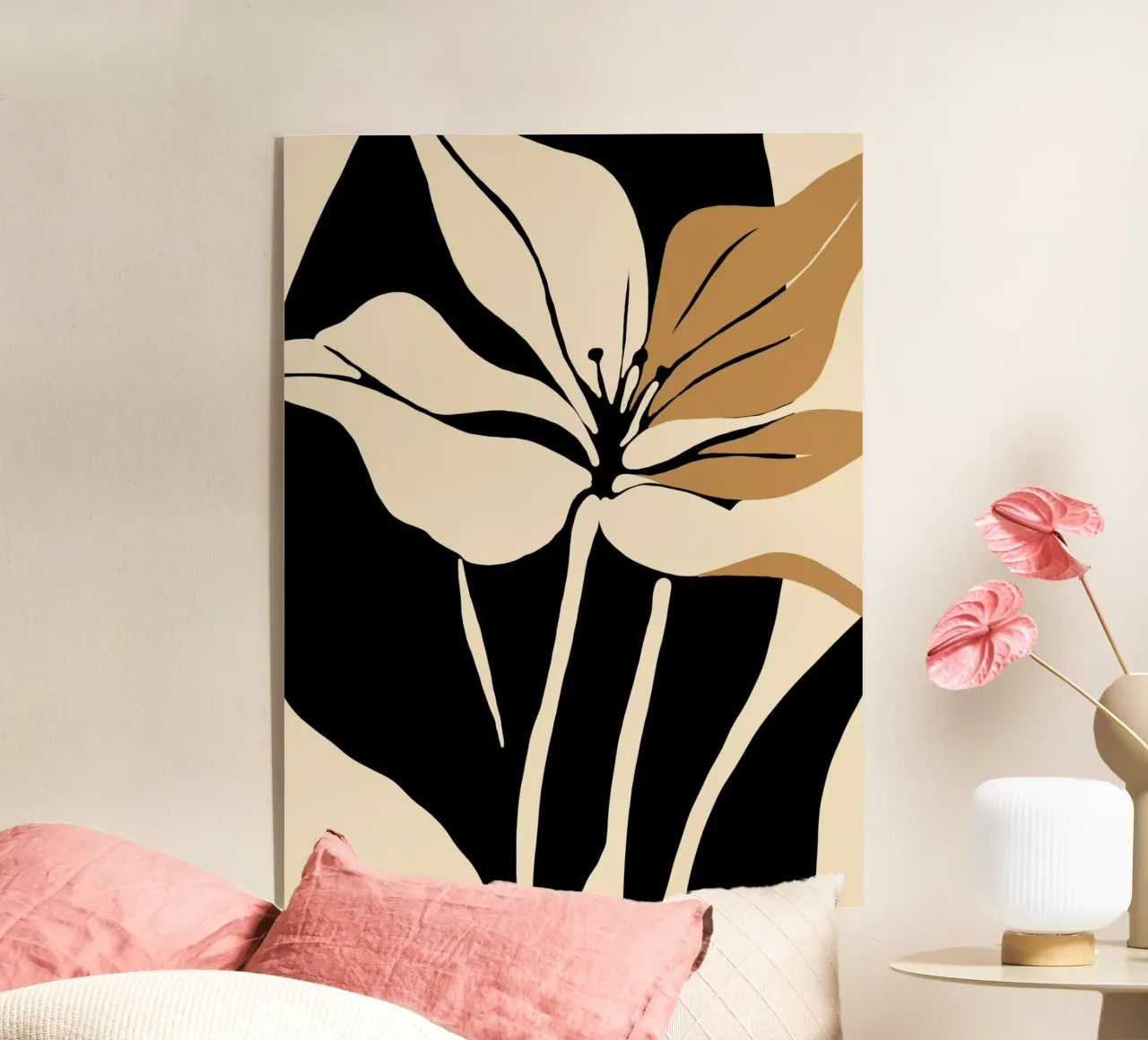 Nero e beige floreale plexiglass da Little Dean