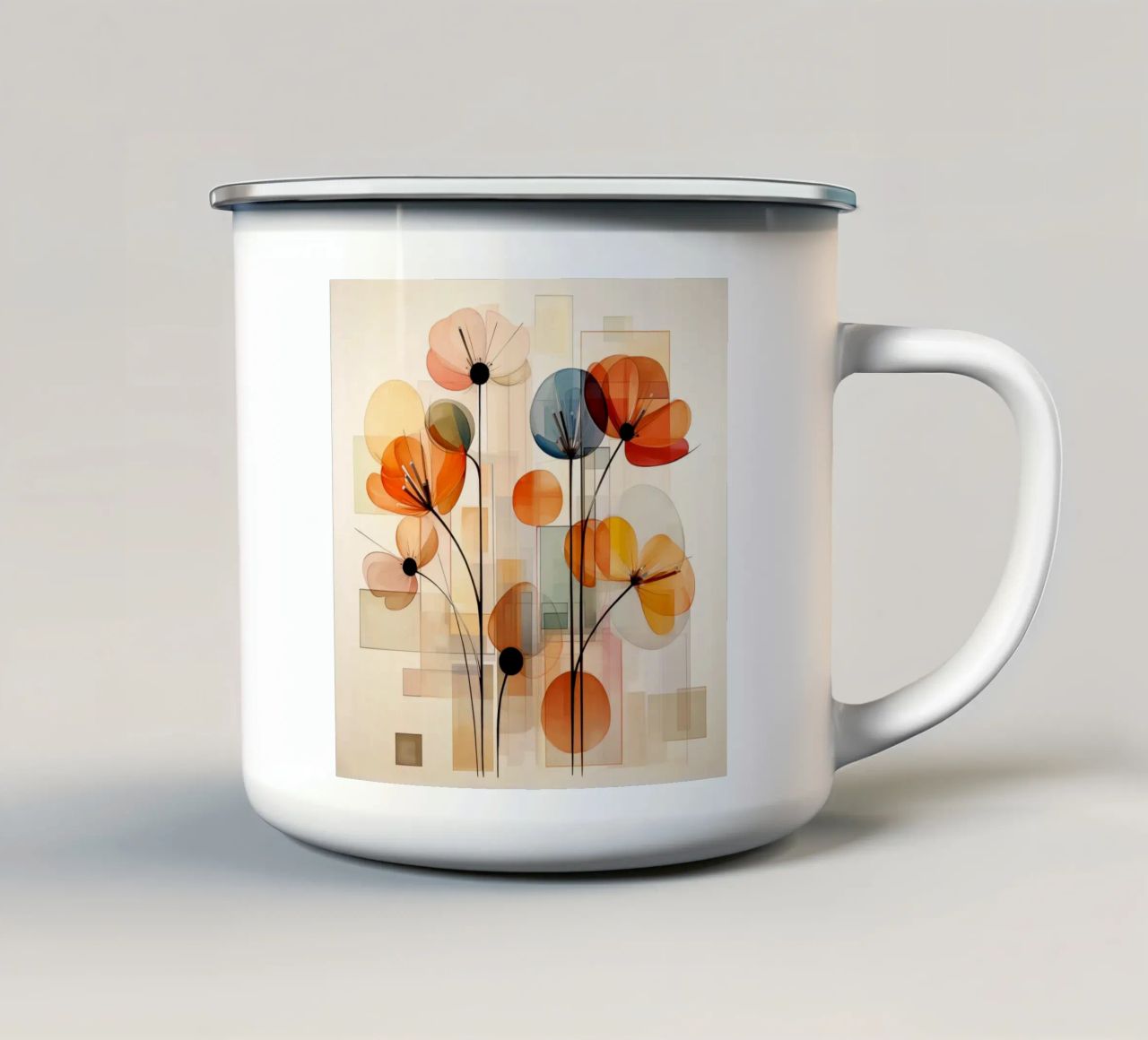 Fiori astratti tazza in smalto da Imagine