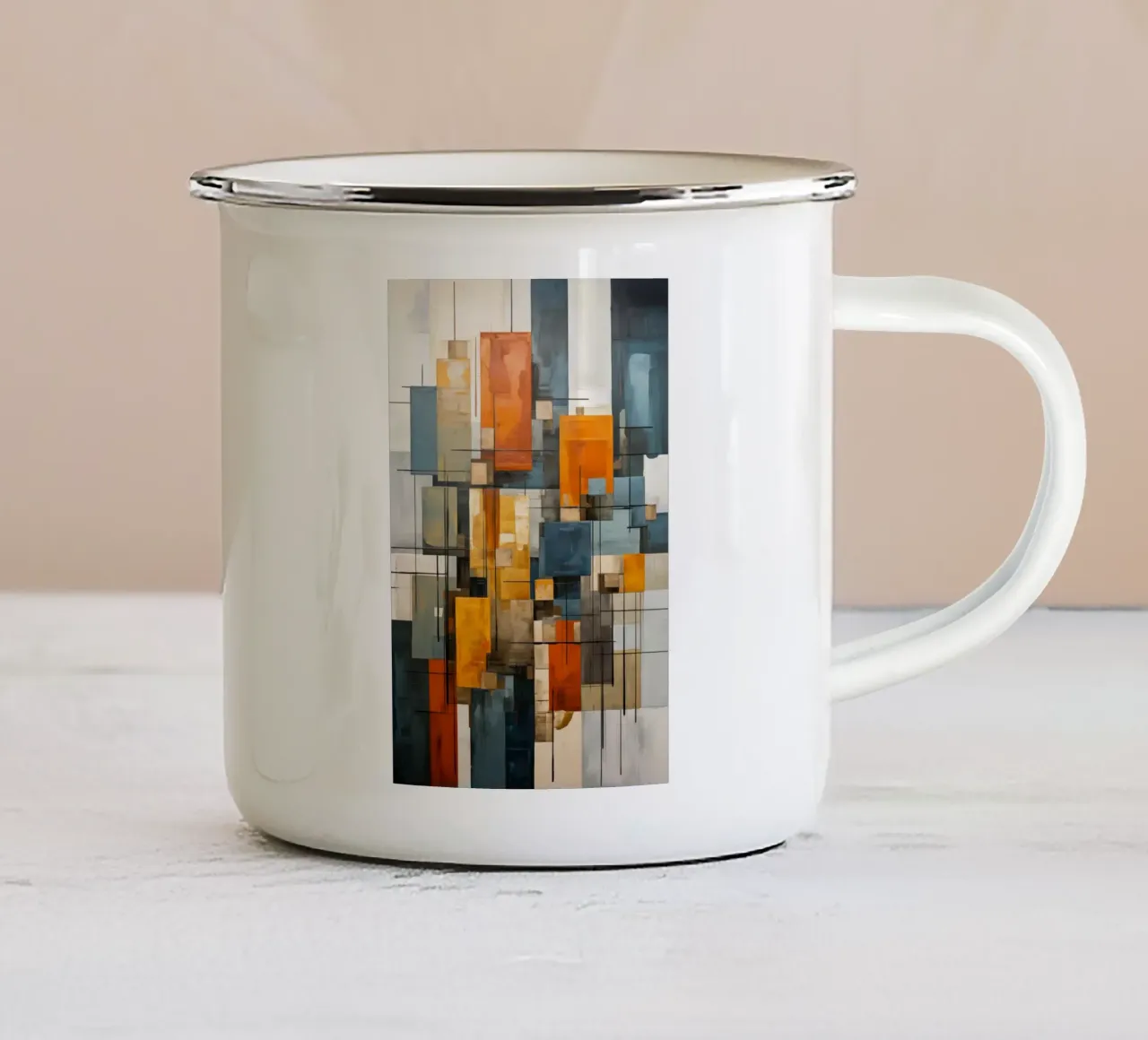 Superficies abstractas taza de esmalte de Imagine