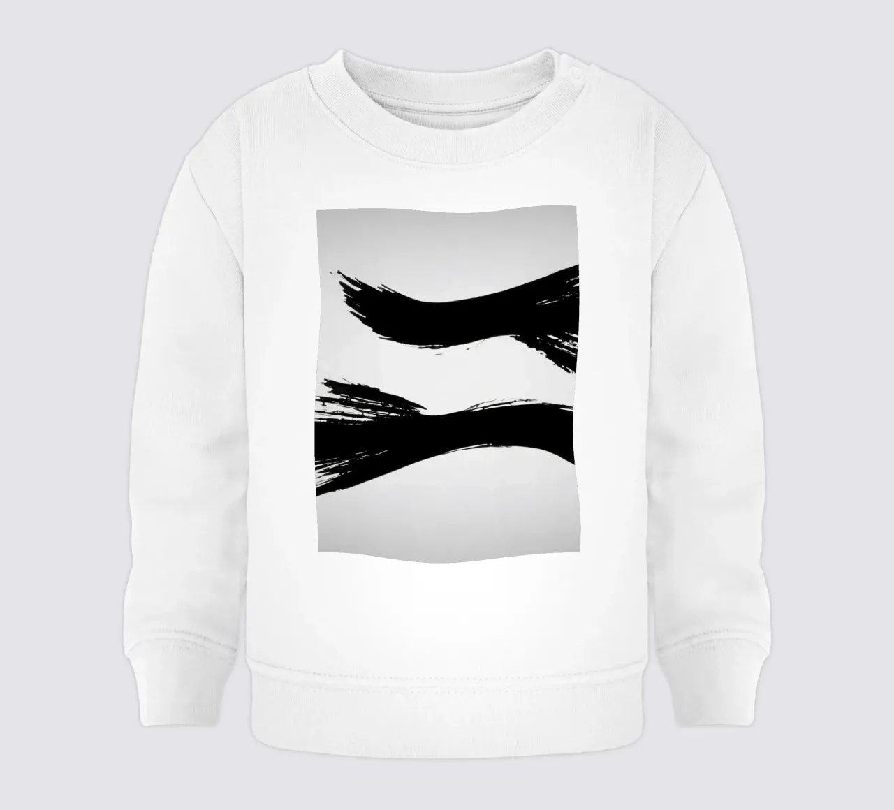 Pennellate astratte in bianco e nero che creano un movimento dinamico felpa neonato da DesignDoodle