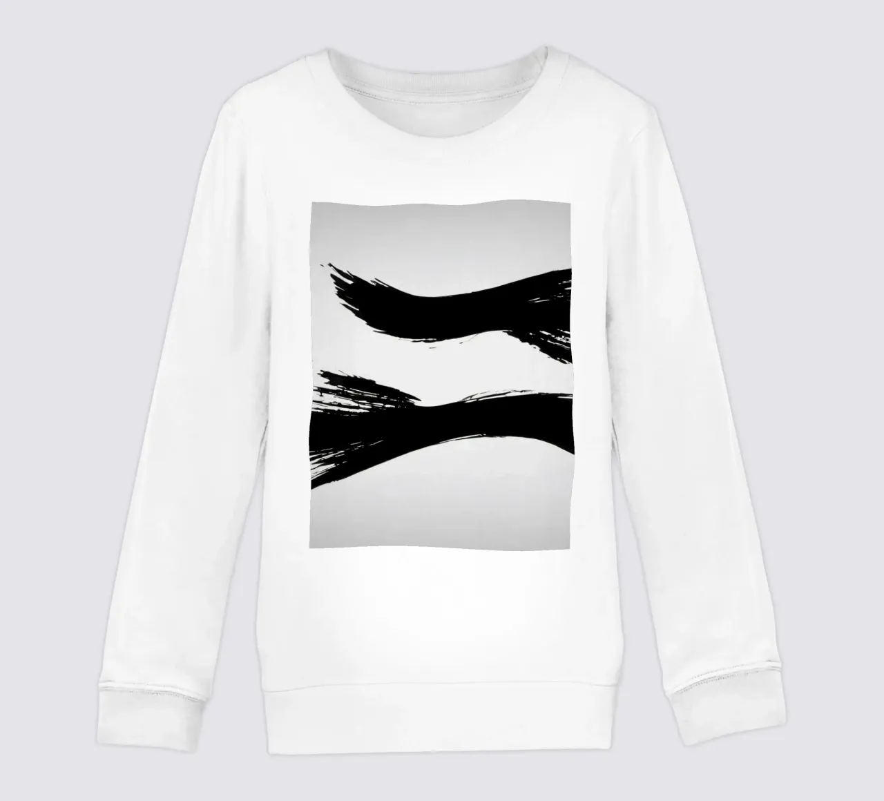 Pennellate astratte in bianco e nero che creano un movimento dinamico felpa bambino da DesignDoodle