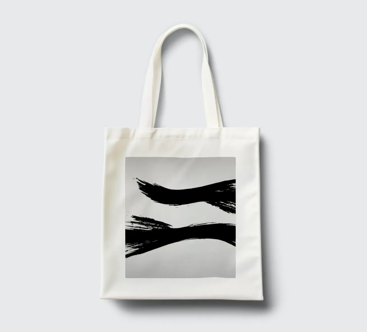 Abstract black and white brush strokes creating dynamic move tote bag by DesignDoodle